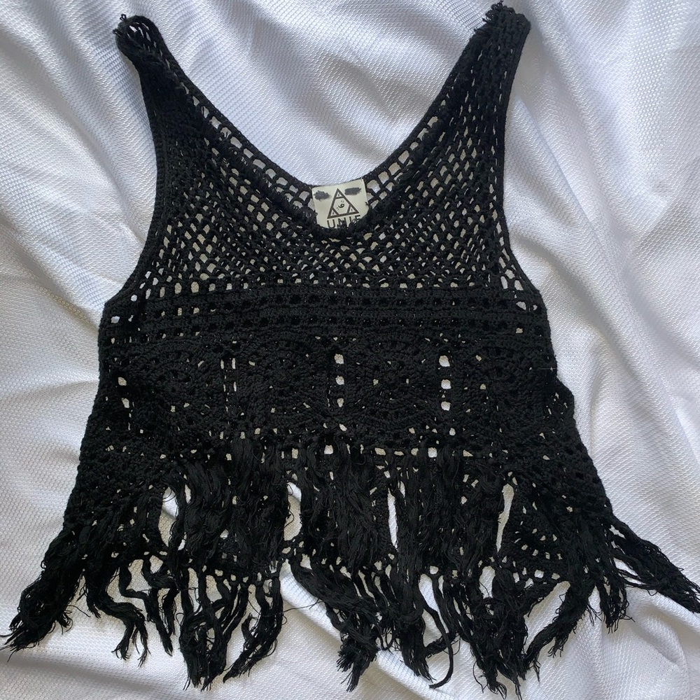 UNIF crochet black tank Small